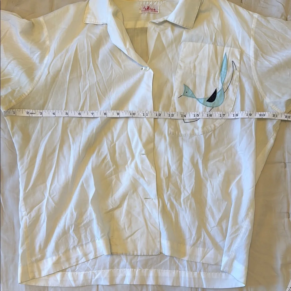 Vintage cropped White Shirt with roadrunner Design - Picture 2 of 9